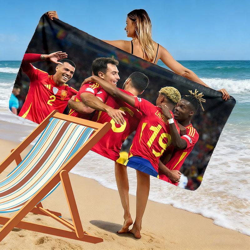 Spain Print Beach Towel, Large Soft Quick Dry Towel for Beach Camping Swimming