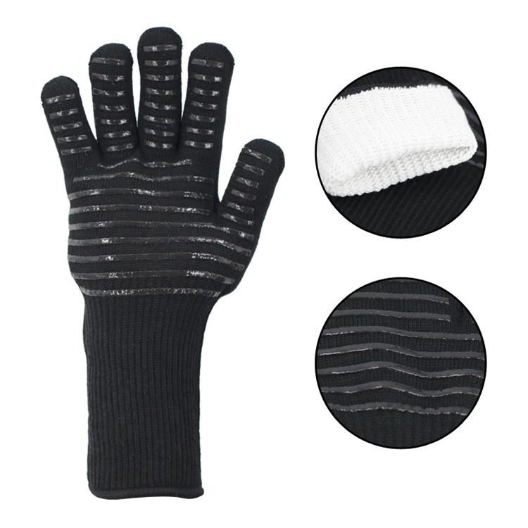 Thickened Aramid BBQ Gloves - 500°F Flame Retardant & Insulated, EN407 Certified, Customizable Anti-Scalding Protection