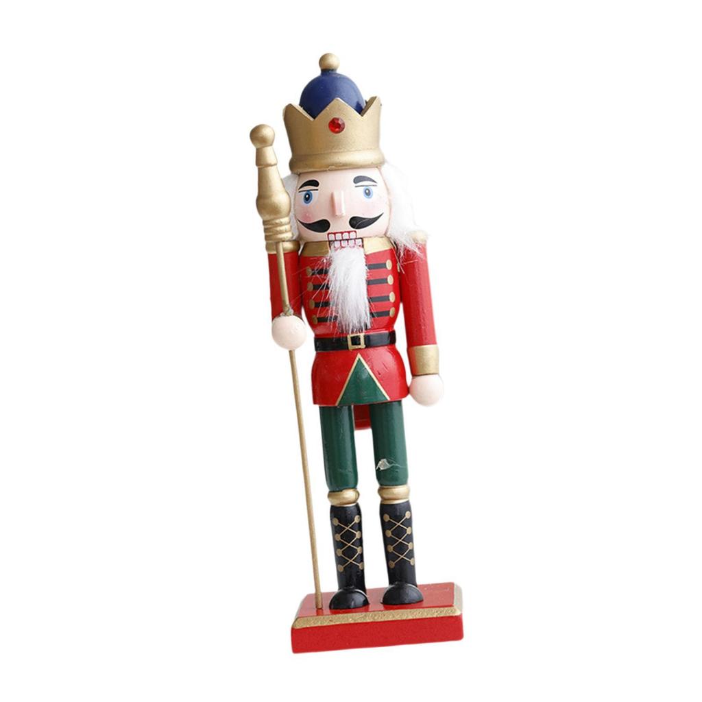 Nutcracker Figurine Christmas Decoration Standing Wooden Nutcracker Desktop