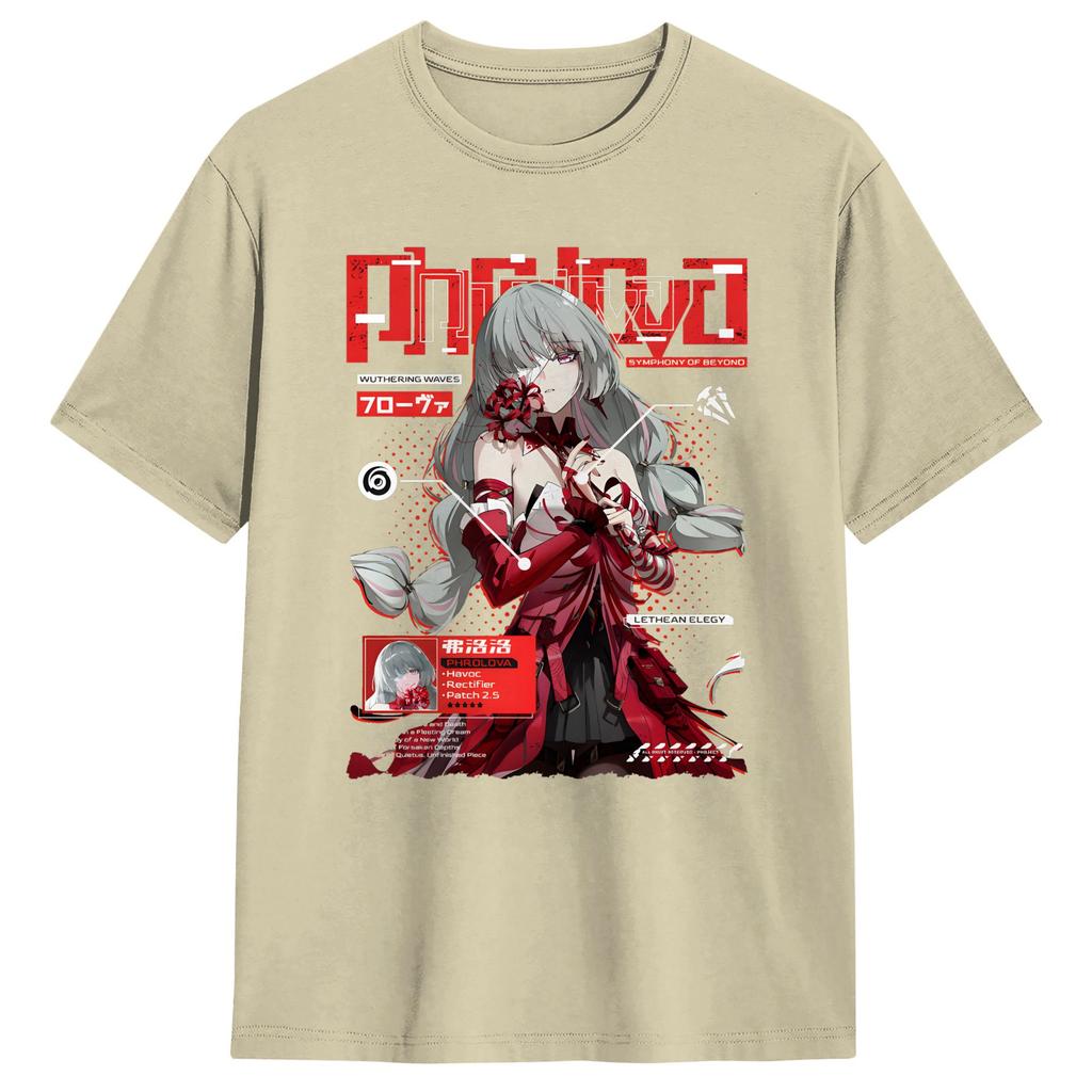 Wuthering Waves Characters Tshirt Summer Phrolova Fashion T Shirts Unisex Cotton Crewneck Plus Size Shortsleeve Streetwear Tops