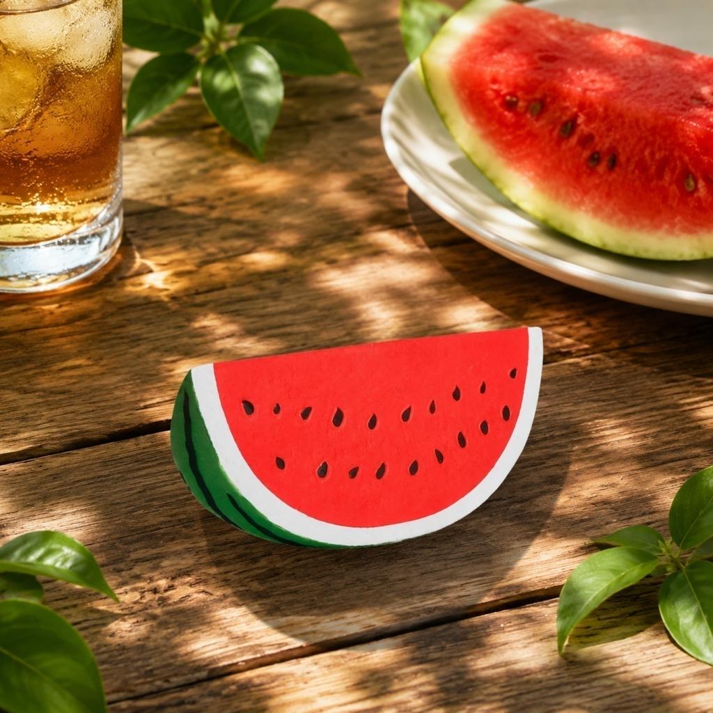 Simulated Watermelon Slice Squeeze Toy Soft Slow Rising Stress Relief Toy for Hand Exercise and Relaxation