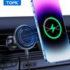 TOPK for Magsafe Car Phone Holder Charger 15W Fast Wireless Magnetic Car Phone Mount for Air Vent for iPhone 16/15/14/13/12