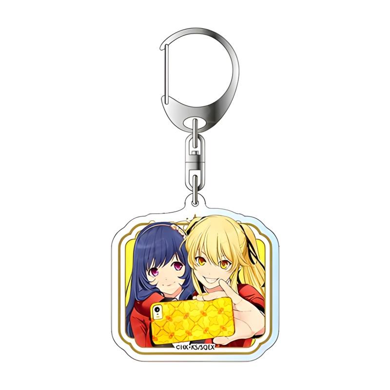 Kakegurui Anime Acrylic Pendant Keychains Mary Saotome & Yumeko Jabami, Manga Inoshishi Plate, Cosplay Prop 6cm bag decorations