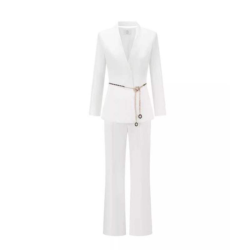 Women's High-End Formal White Suit with Micro-Flare Pants: Spring/Autumn Slim Fit