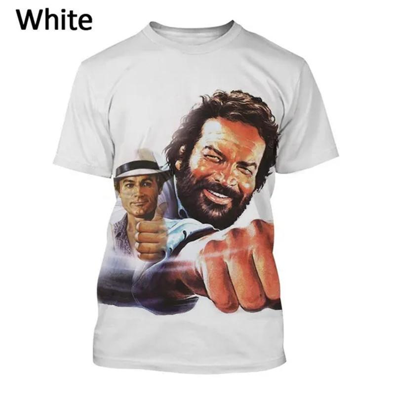 Letní Krátké Tričko Terence Hill A Bud Spencer 3D Tištěné Tričko Pánské A Dámské Ležérní Móda Vtipná Krátký Rukáv Trička Vrcholy