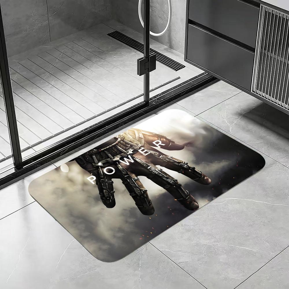 Game A-Advanced Warfare Floor Mat Diatomite Bath Mat, Quick Dry Absorbent Non-Slip Door Mat