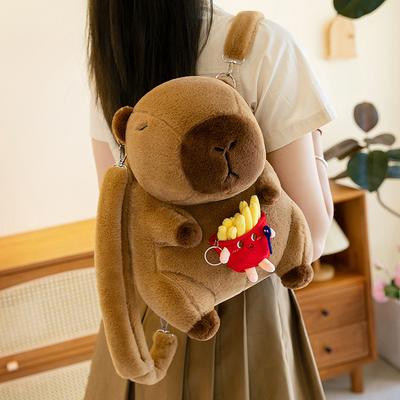 Capybara Bag, Cute Children's Simulated Animal Toy Bag, Plush Backpack.