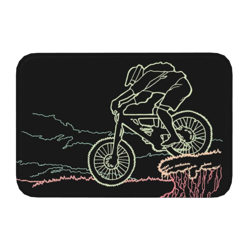 Mountain Bike Front Door Mat Anti-Slip Outdoor Absorbent Bicycle Racing MTB Biker Doormat Kitchen Bedroom Entrance Rug Carpet