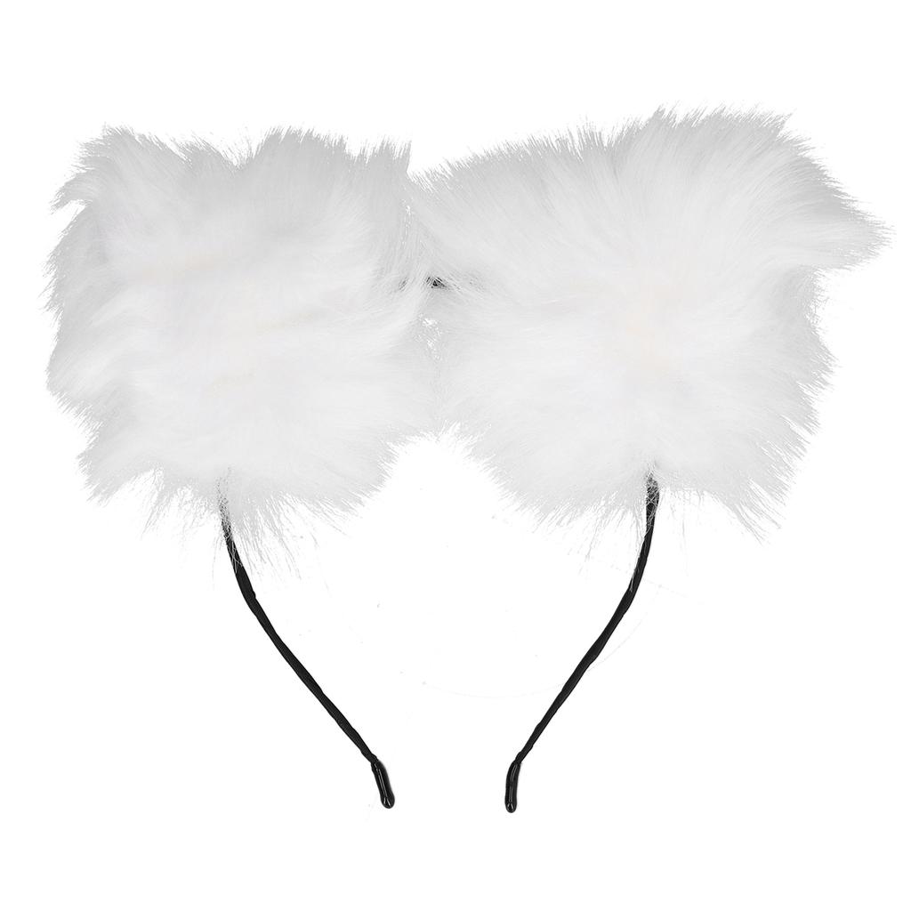 Künstliches Pelziges Katzenohren Stirnband Damen Kopfschmuck Haarband für Party Cosplay Alltag