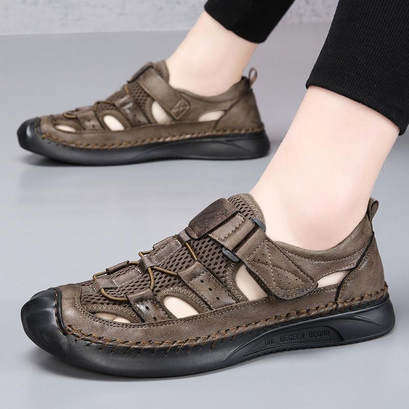 Fashion Summer Men's Sandals Comfortable and Breathable Style Leisure Outdoor Street Walking Daily Travel Genuine Leather Office Shoes