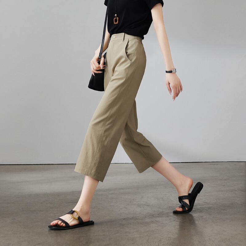 SOFSIL Women's High-Waist Straight-Leg Casual Pants