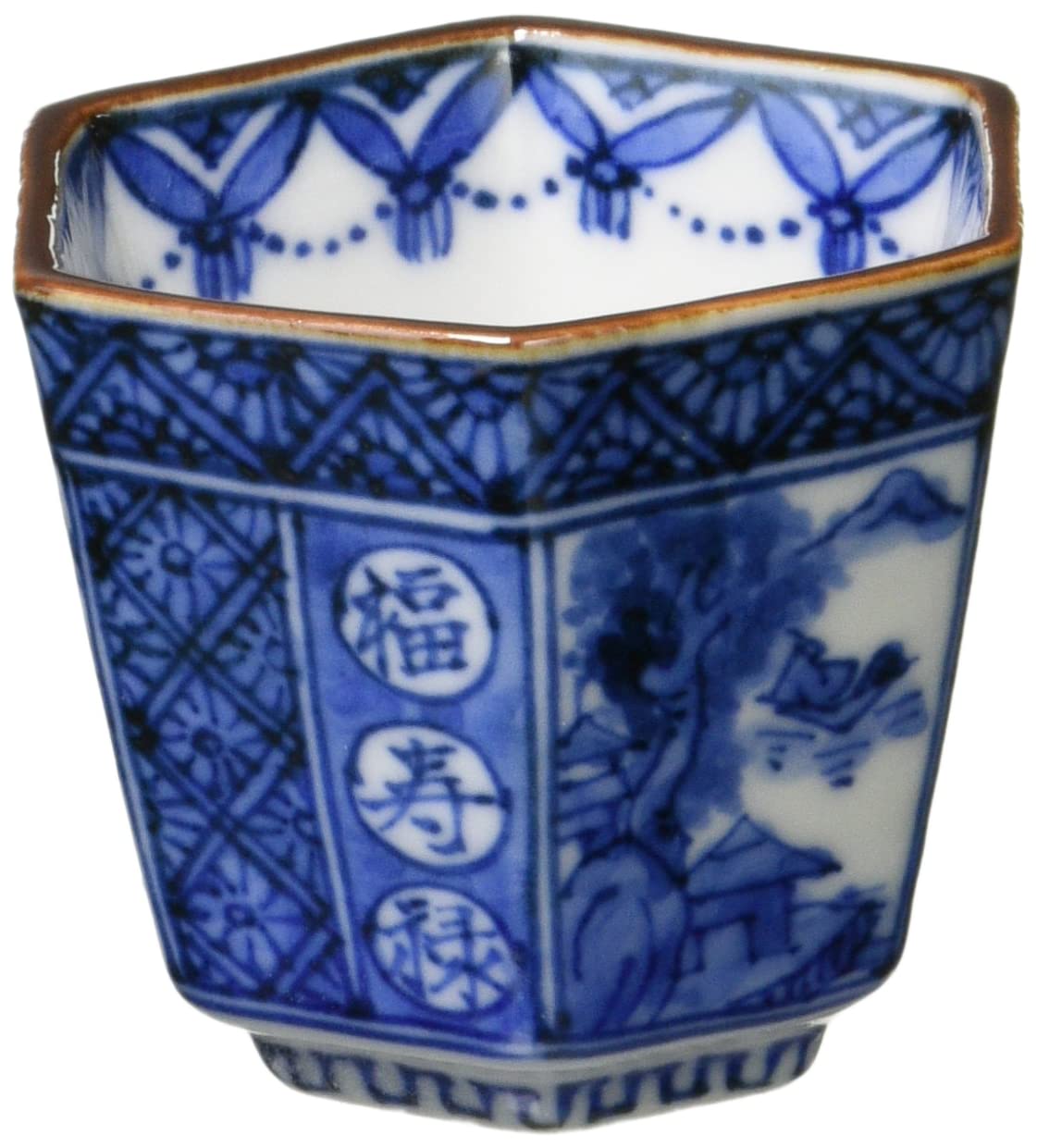 

Сёами Сакэ Сёдзуй GCS043 Киёяки, Киёмидзу-яки, Печь, Чашка, Шестигранная, Пейзаж,