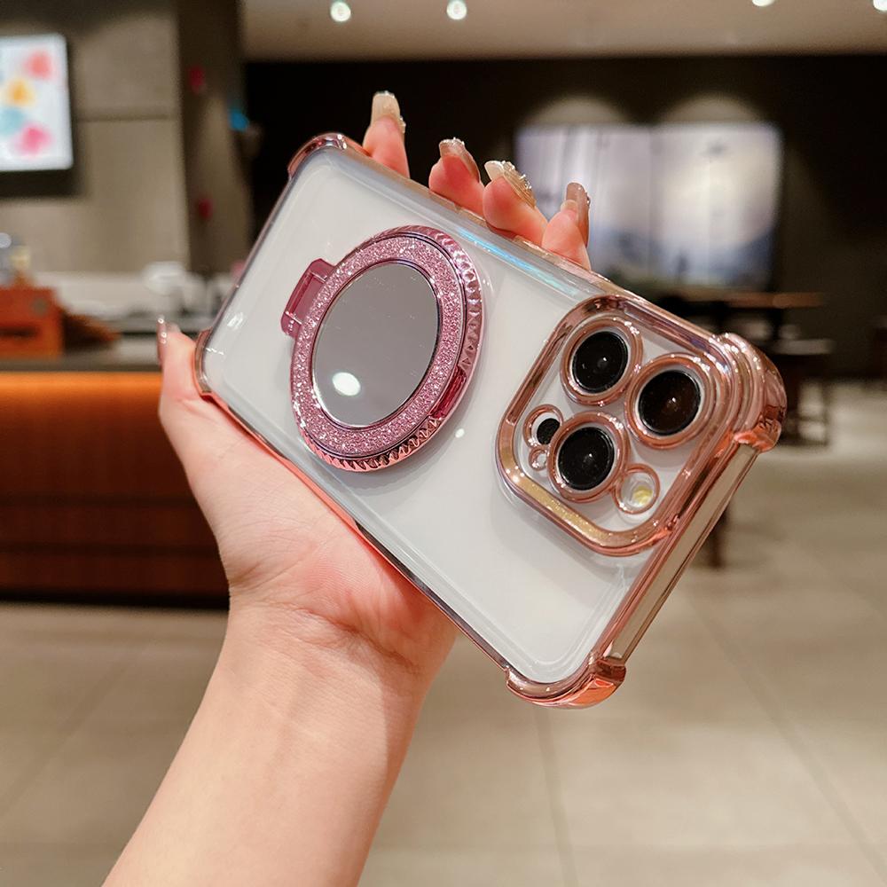 Beschichtung Spiegelhalter Ständer Weiches Silikon Vier Ecken Luftkissen Stoßfeste Schutzhülle für Samsung Xiaomi Poco Redmi