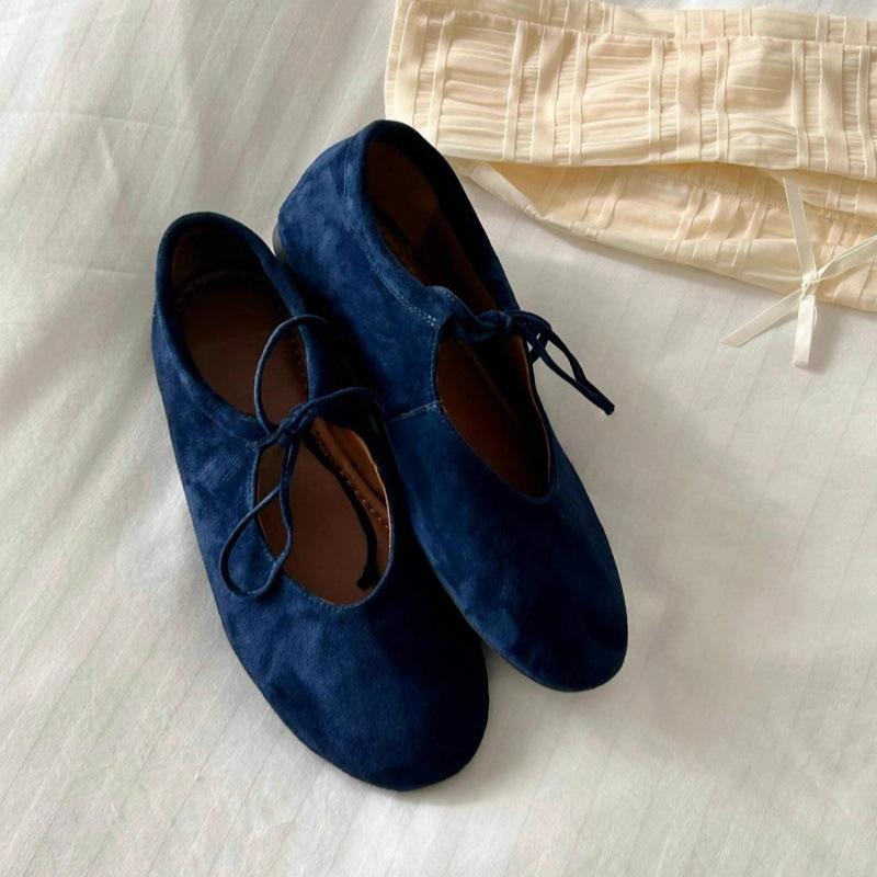 Schnür-Mary-Jane-Flats für Damen, runde Spitze, bequem, elegant, Ballerinas, Damen, Schleife, flache Freizeitschuhe