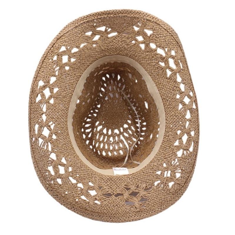 Elegant Straw Sun Hat With Wide Brims For Women Girl Beach Wear Outdoor Activity Breathable Handwoven Hollow Panama Hat