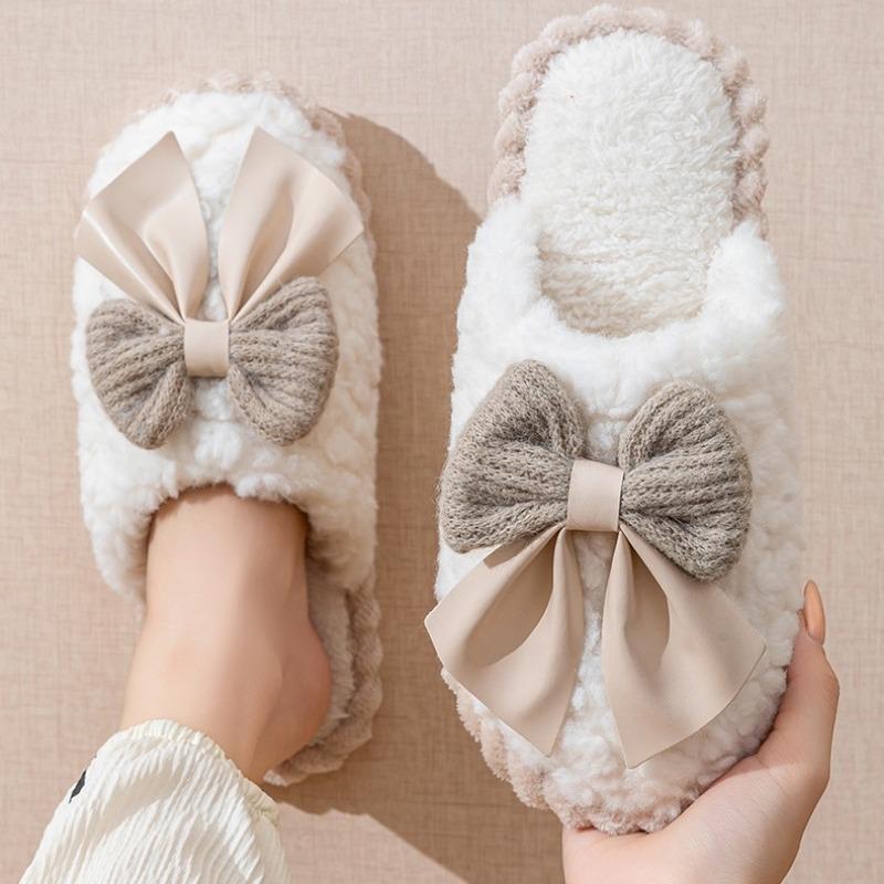 Cotton Slippers, Indoor Warm and Anti-slip Home Woolen Shoes