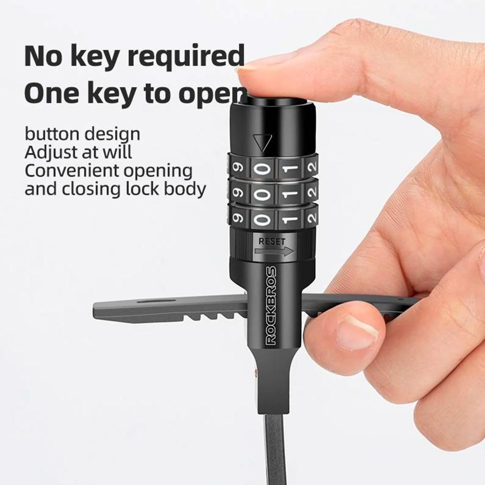 Bicycle lock for bicycle helmet, combination lock, 05m black