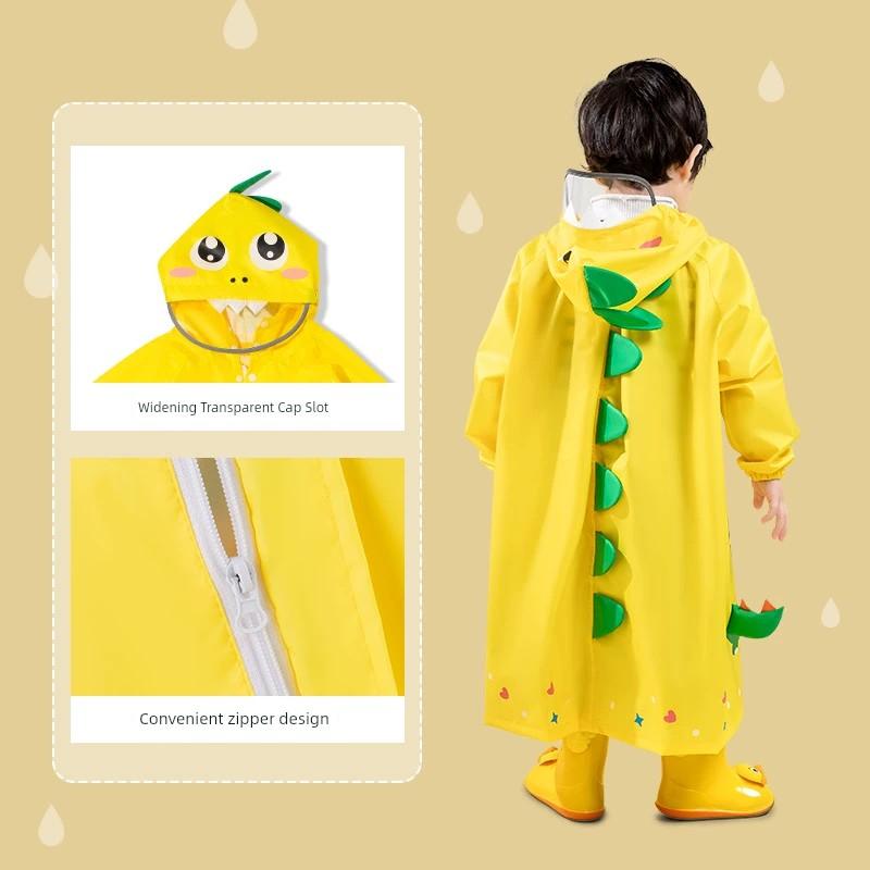Kids Raincoat Boys' Rainproof Polyester Lightweight Cartoon Kindergarten Soft Children Go to School Baby Poncho Girls