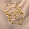 18K Gold Geometric Blue-Eyed Evil Eye Bracelet - Colorful and Versatile.
