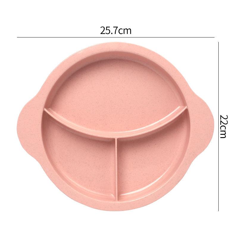 Wheat Straw Children Dividing Plate Household Solid Simple Plastic Students Dining Tableware Fashion Nordic New Thicken Dish