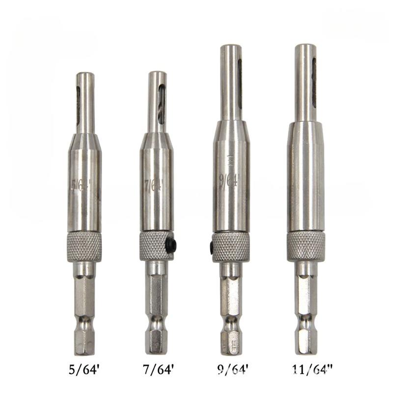 Zestaw wierteł centrujących do zawiasów HSS 4/7 szt. - 5/64" 7/64" 9/64" 11/64" Wiertła spiralne do drzwi, szafek i okien