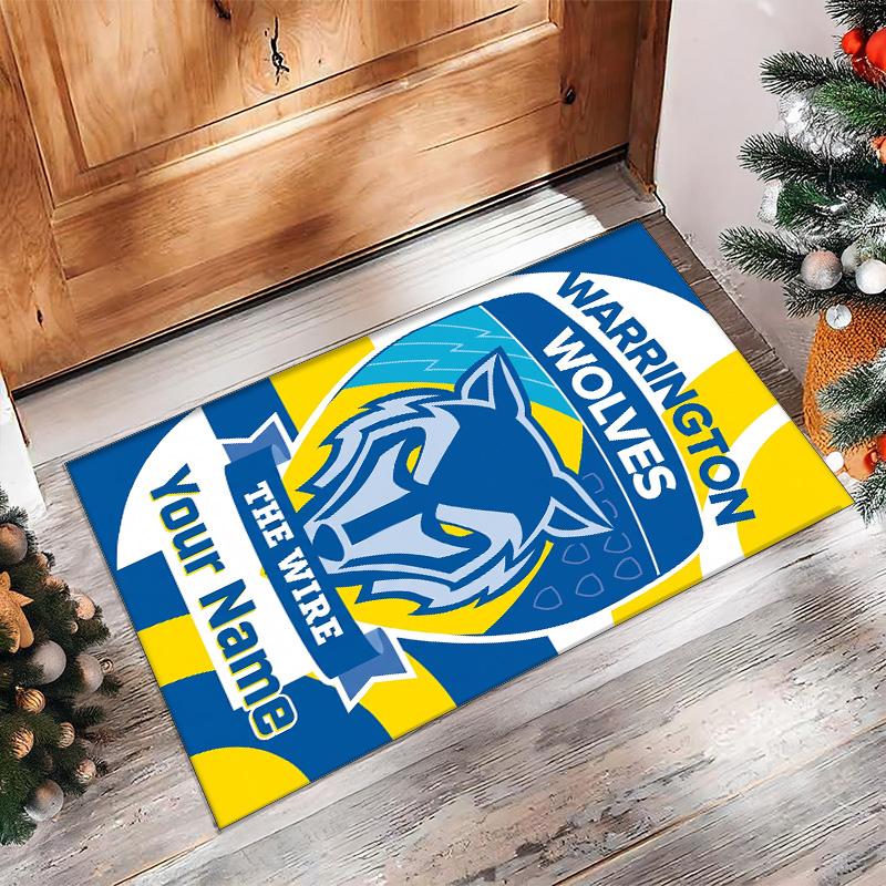 Tappeto in Velluto di Cristallo Stampato Warrington Wolves FC Tappeto Antiscivolo in Velluto di Cristallo Per Divano Camera da Letto Decorazione Interna per la Casa