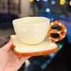 Milk Fufu Bread Water Cup Ceramic Coffee Cup Saucer Wind Creative Design Sense Household Milk Oat Cup