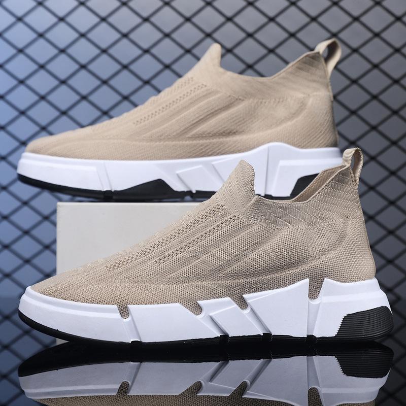 Pantofi pentru bărbați, primăvară, respirabili, șosete de primăvară înalte, pantofi Un nou stil de țesute zburătoare, set de picioare pentru bărbați, pantofi sport de modă ocazional