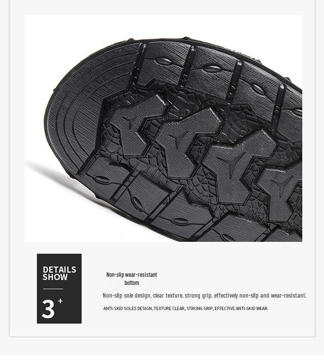 Men's Soft Leather Sandals: Summer Breathable, Non-Slip, Hollowed-Out, Soft Sole Beach Slippers for Students & Middle-Aged Dads