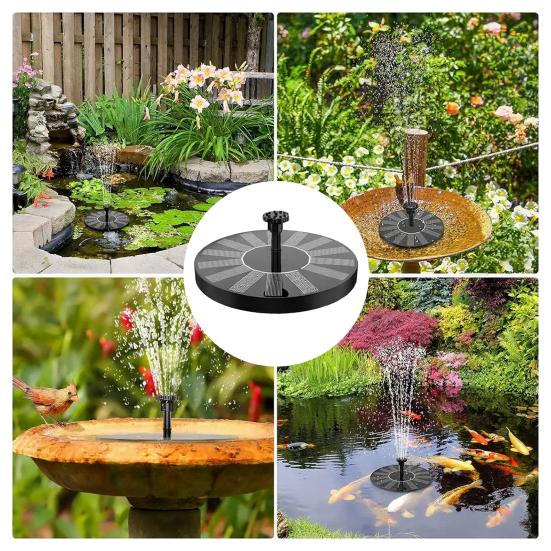 2.5W Solar Bird Bath Fountain Pump with 6 Nozzle Spray Modes