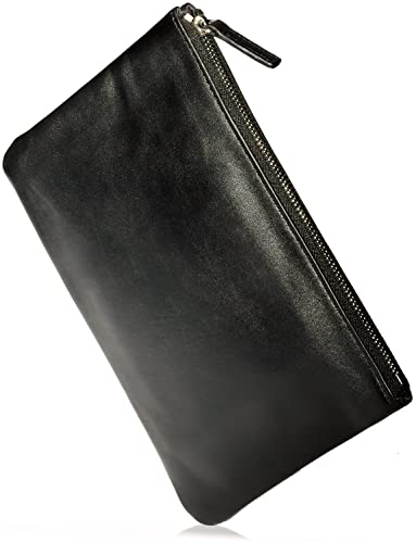 BLUE SINCERE genuine leather pouch for small items, perfect for men and women. This slim, slim, and compact pouch is perfect for makeup, cosmetics, or