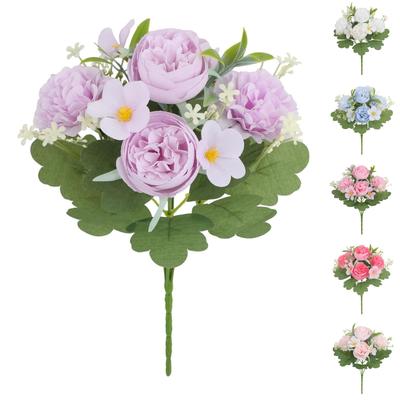 Peônias Flores Artificiais Peônias Artificiais Flores de Seda Buquê de Peônias Artificiais Para Decorações de Chá de Panela Centro de Mesa de Casamento
