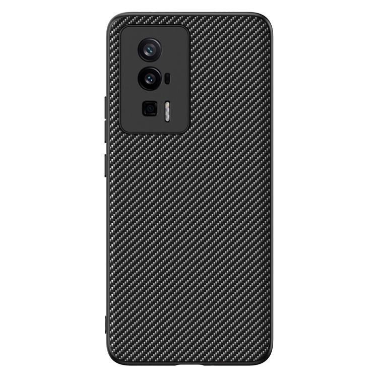 Applicable to Xiaomi POCOF5Pro mobile phone case Carbon fiber Kevlar pattern thin leather Business 5G protective case Leather case Xiaomi pocof5pro