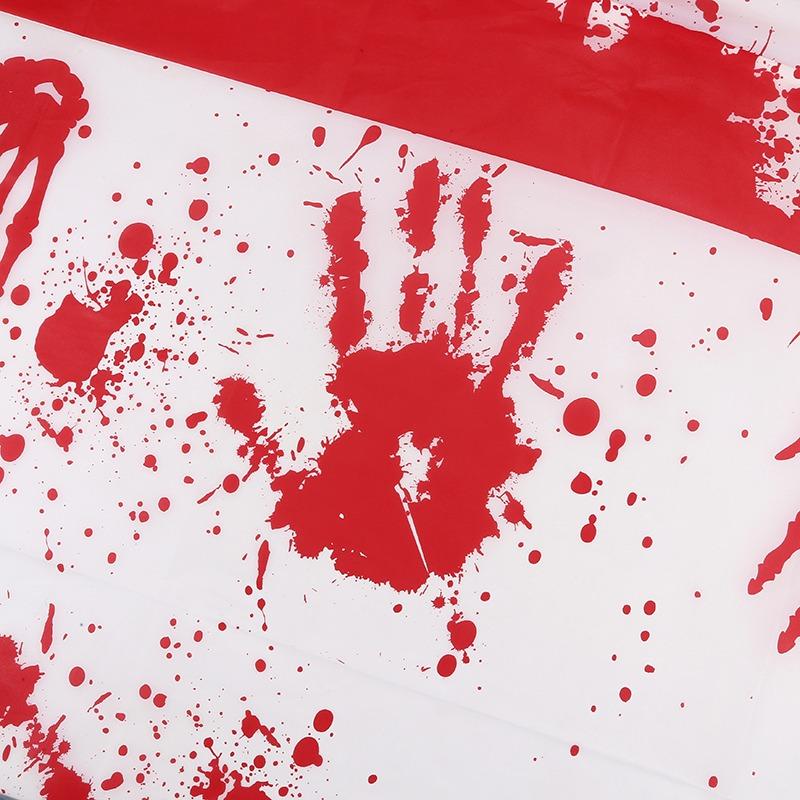 Halloween Bloody Tablecloths Spider Net Cover Bloody Table Cover Bloody Handprints Tablecloths Rectangle Scary Cover