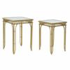 DKD Home Decor-DKD Home Decor Metal Mirror Side Table (2pcs) (40x40x56cm) (35x35x51cm)
