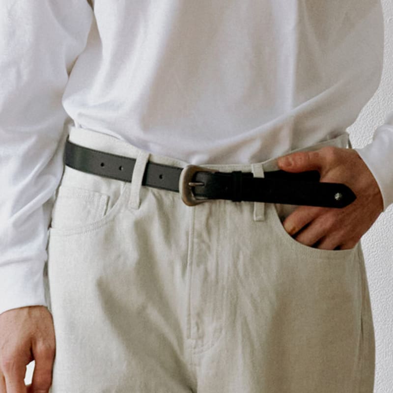 

Маска BL011 Кожаный ремень в западном стиле Черный Buckle_Vintage Silver_Strap_Black_L