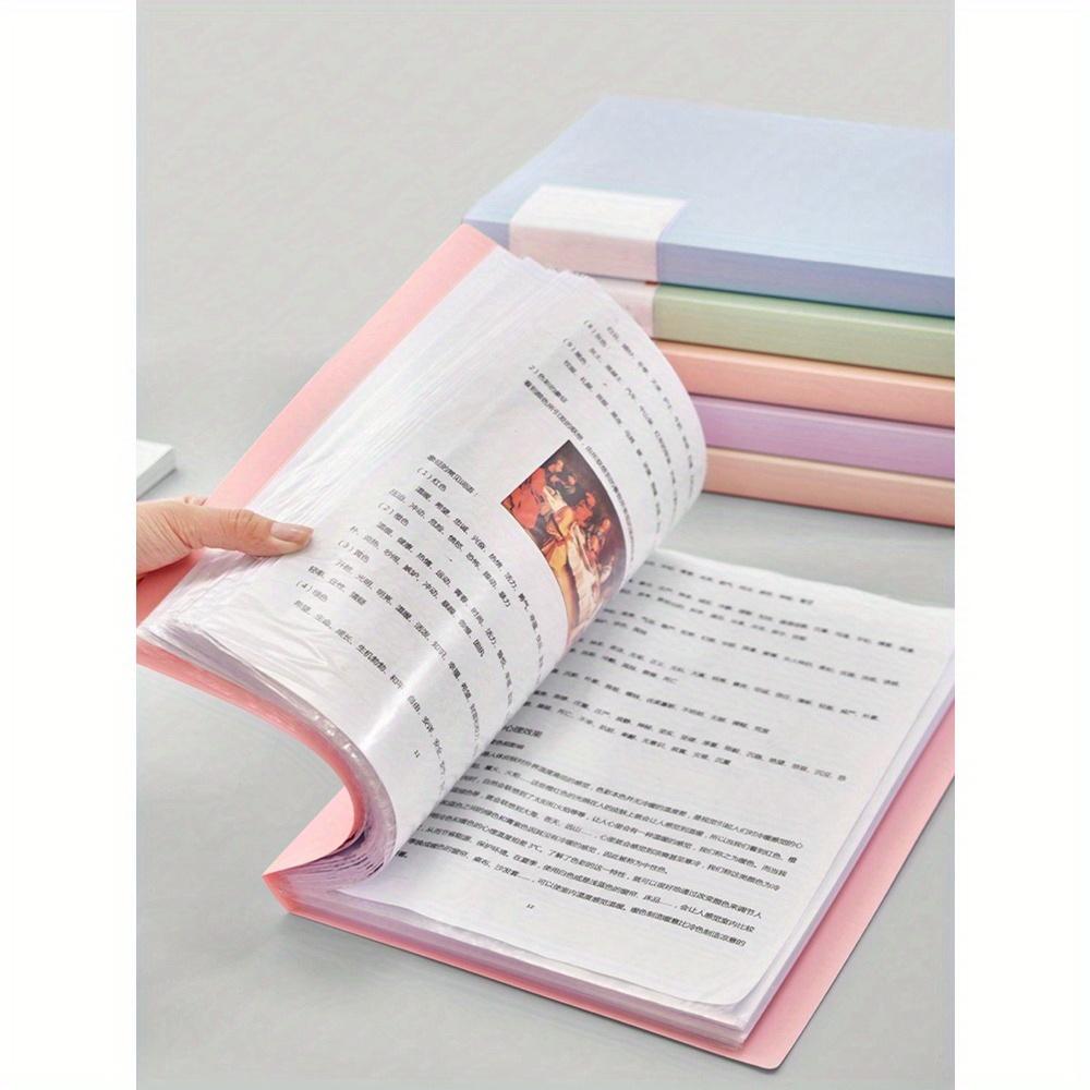 A4 File Folder, 30-Sheet Transparent Insert Document Organizer Binder, Student Specific Paper/Exam Material Storage Collection Back To School