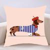 Sausage Dog Dachshund Cute Pillow Case Cushion Cover Soft Cute Throw Pillow Case For Car Sofa Pillowcase Polyester With Zipper