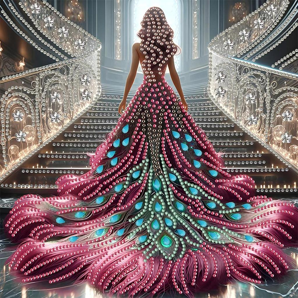 5D DIY Częściowy Specjalny Kształt Wiertła Diamentowy Zestaw Malarski Dziewczyna Dekoracja 30x30cm