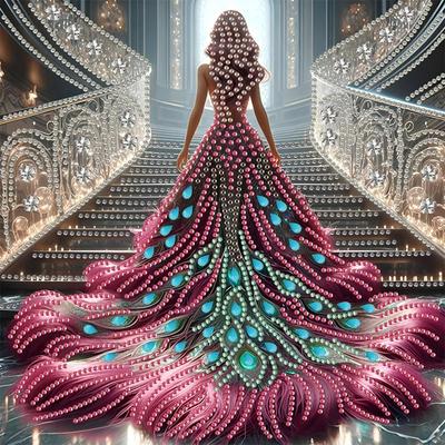 5D DIY Partial Special Shaped Drill Diamond Painting Kit Girl Decoration 30x30cm