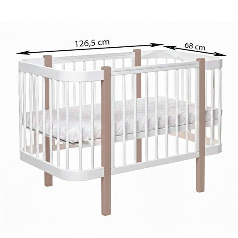 Babymouse Kotto Elin Wooden Baby Cot 120x60 Cm 2-in-1 Function