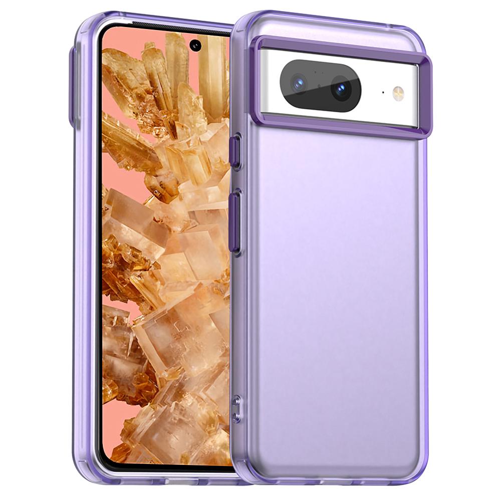 

For Google Pixel 8 Case PC+TPU+PET Matte Anti-Drop Phone Back Cover Purple