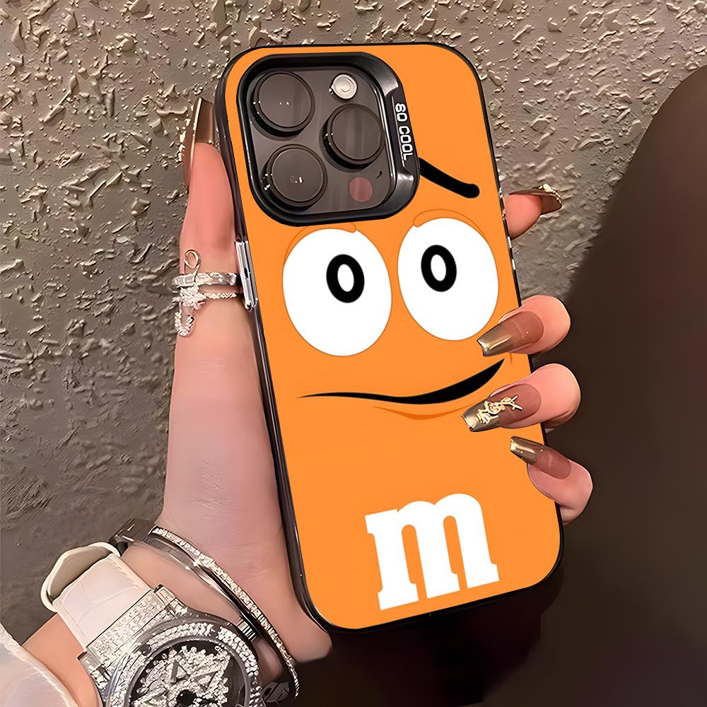 Custodia per Telefono al Cioccolato M&MS Per IPhone17 Air 16 15 14 Plus 13 12 11 Pro XS Max Bumper Case Argento Nero