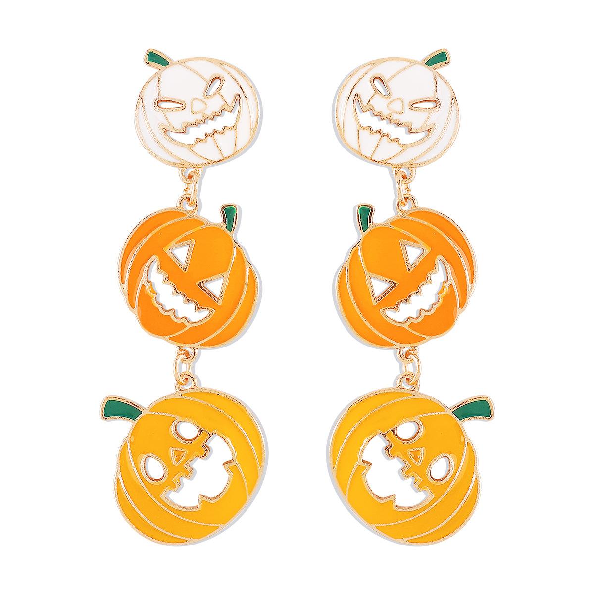 

Вечерние серьги-капли в форме тыквы, забавные индивидуальные милые серьги для женщин белый