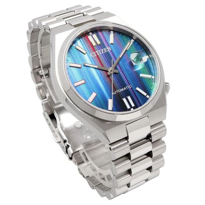 Citizen TSUYOSA Automatic Men's Watch NJ0151-53W Sapphire Glass Multicolor Rainbow Index Silver