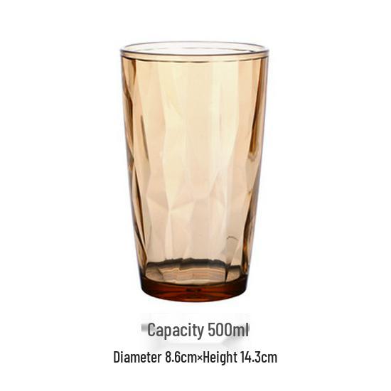 Colored Acrylic Water Cup: Transparent, Heat-Resistant, Drop-Resistant—Perfect for Mouthwash, Juice, Tea, or Beer.