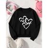 European Sizes  Kids' Casual Sweatshirt Printed Round Neck Pullover, Faith Hope Love Hearts Design,  Casual Comfortable