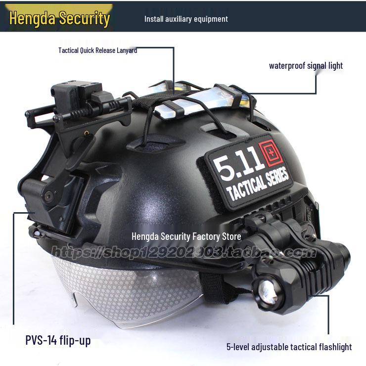 BJ Version Tactical Helmet with Windshield and CS Rail for Military Enthusiasts