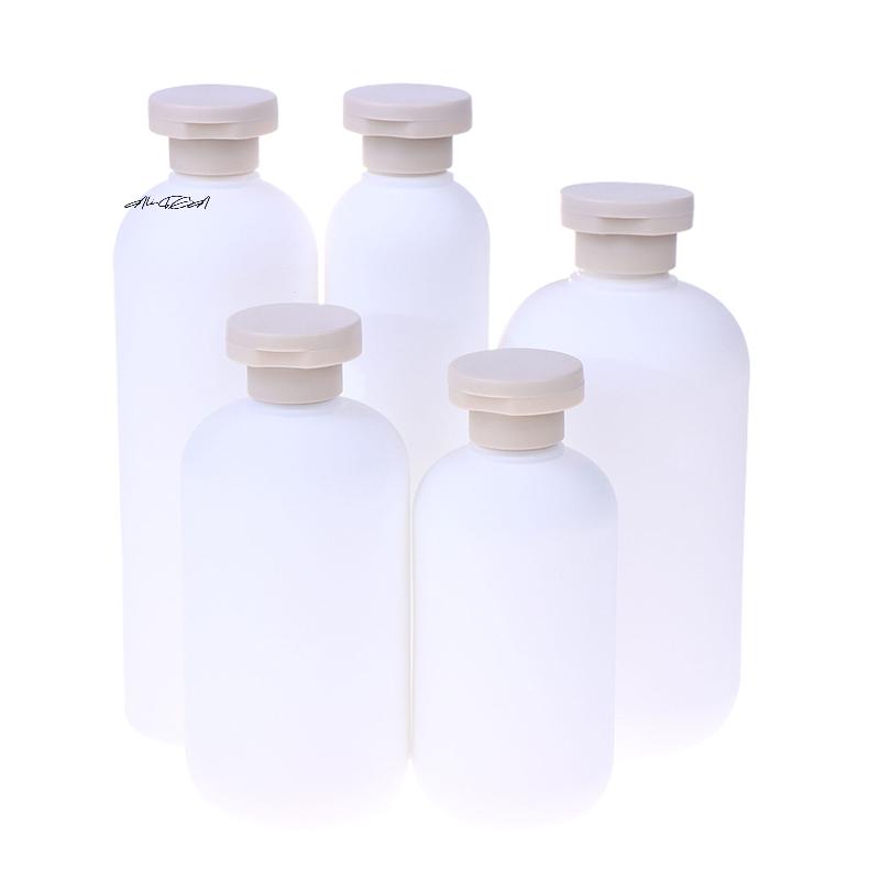White Plastic Travel Shampoo Squeeze Bottles Refillable Containers with Flip Cap for Lotion Cream Shower Gel Foam Pump Bottles