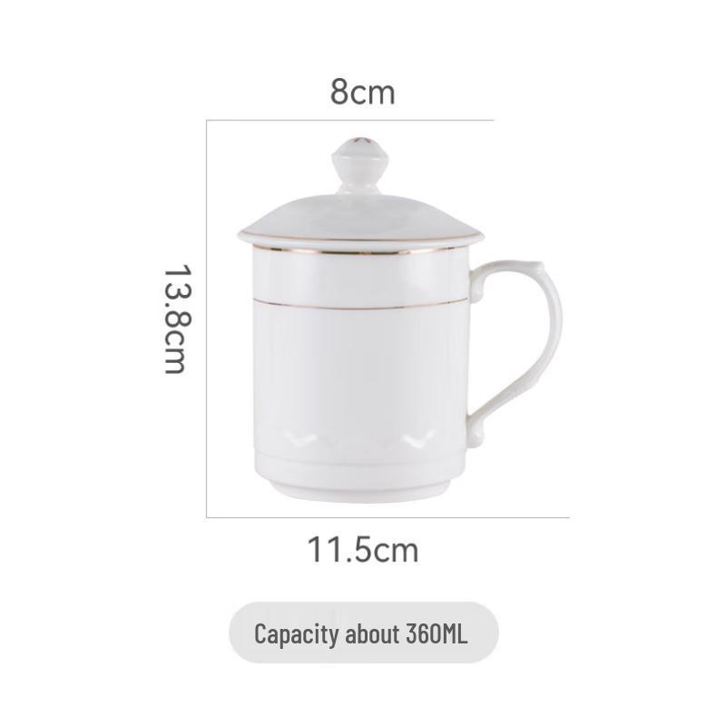 Shengye Ceramic Conference & Office Mugs with Gold Trim